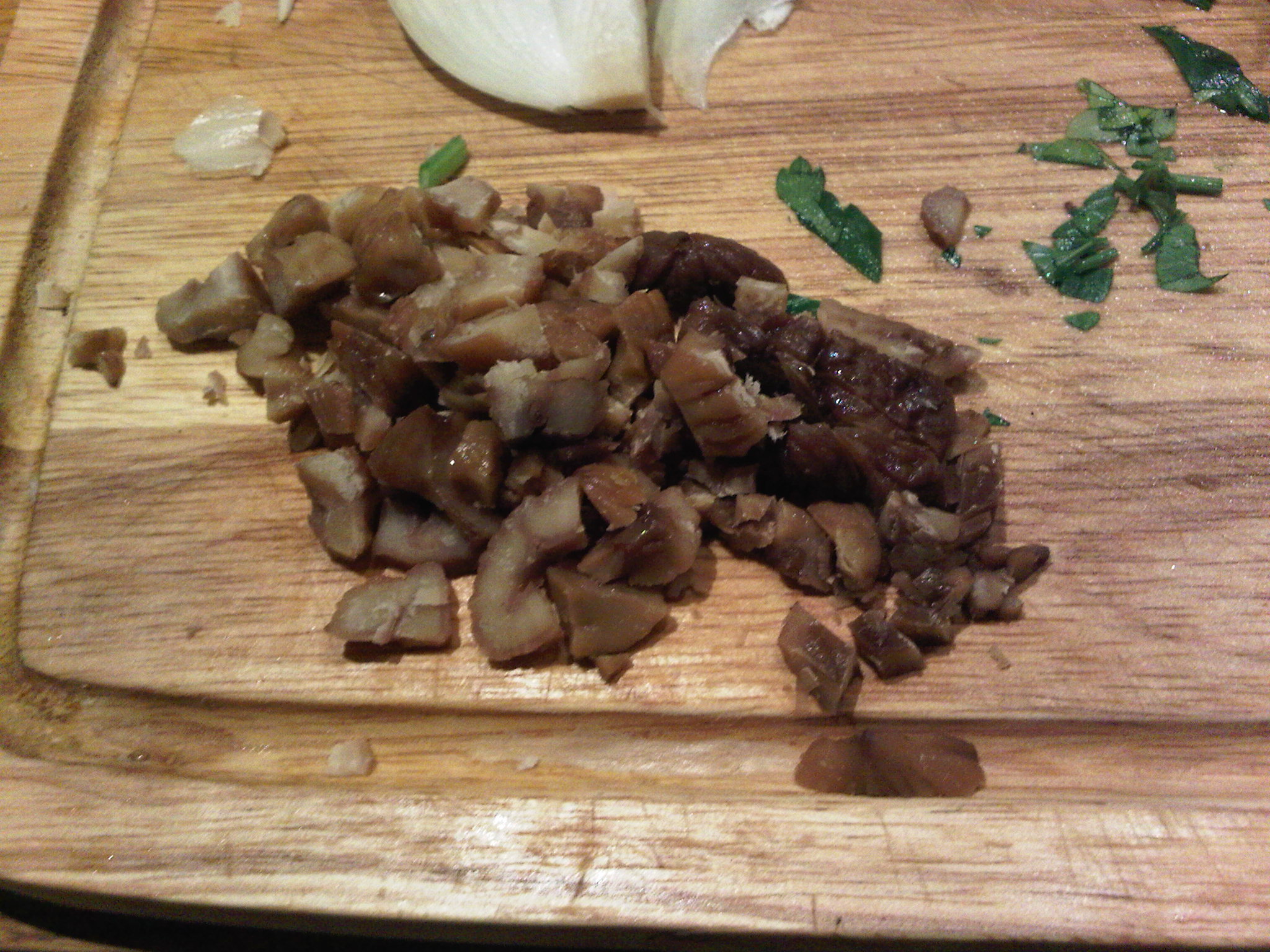 chopped chestnuts